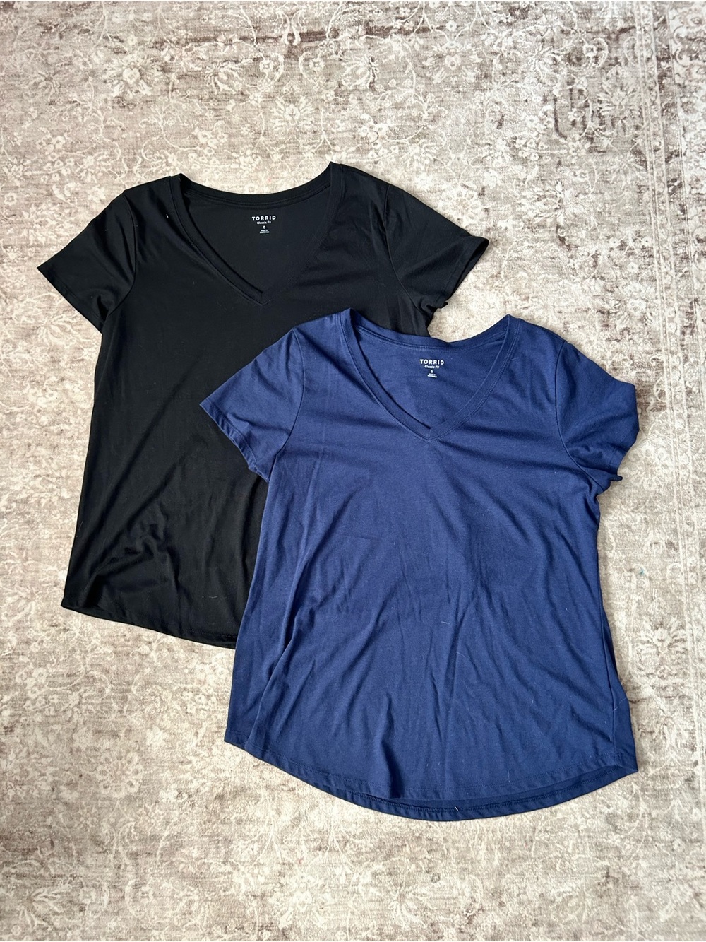 Torrid V-Neck Short Sleeve Top - Black and Navy lot